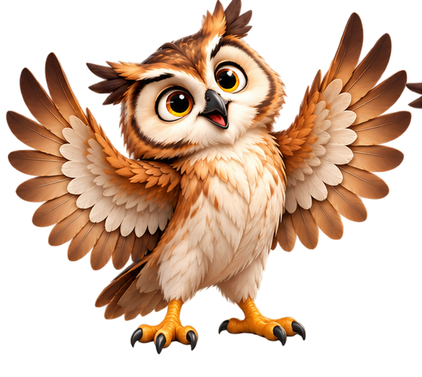 Hoot spreading his wings